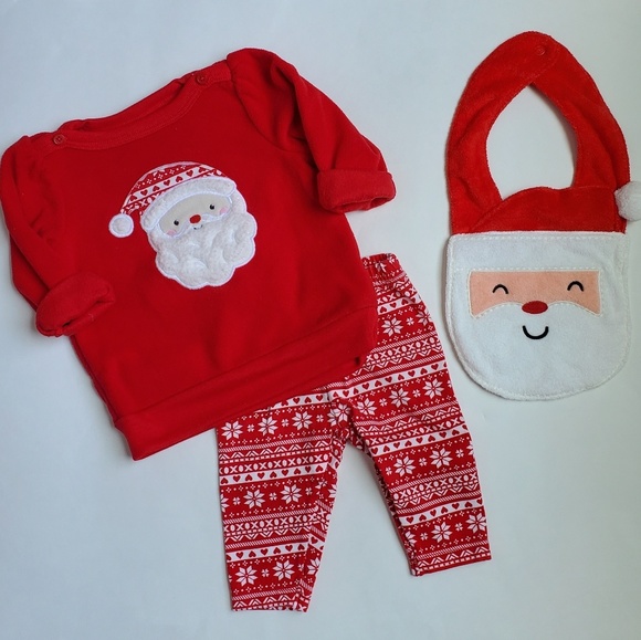 CARTERS INFANT BOYS GIRLS 3-6M NWT SANTA OUTFIT RED CHRISTMAS HOLIDAY NEW 3M 6M